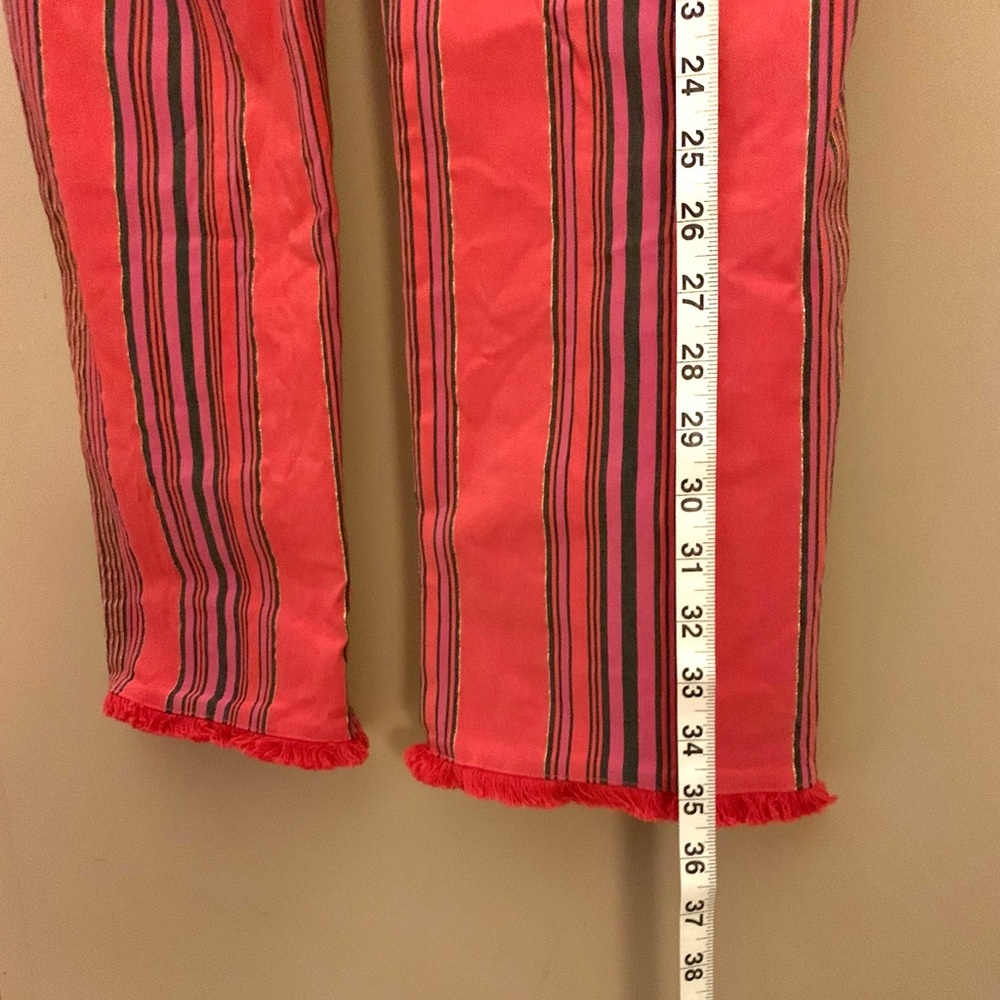 Attyre Striped Pink and Black Women's Cropped Pants - Picture 3 of 6